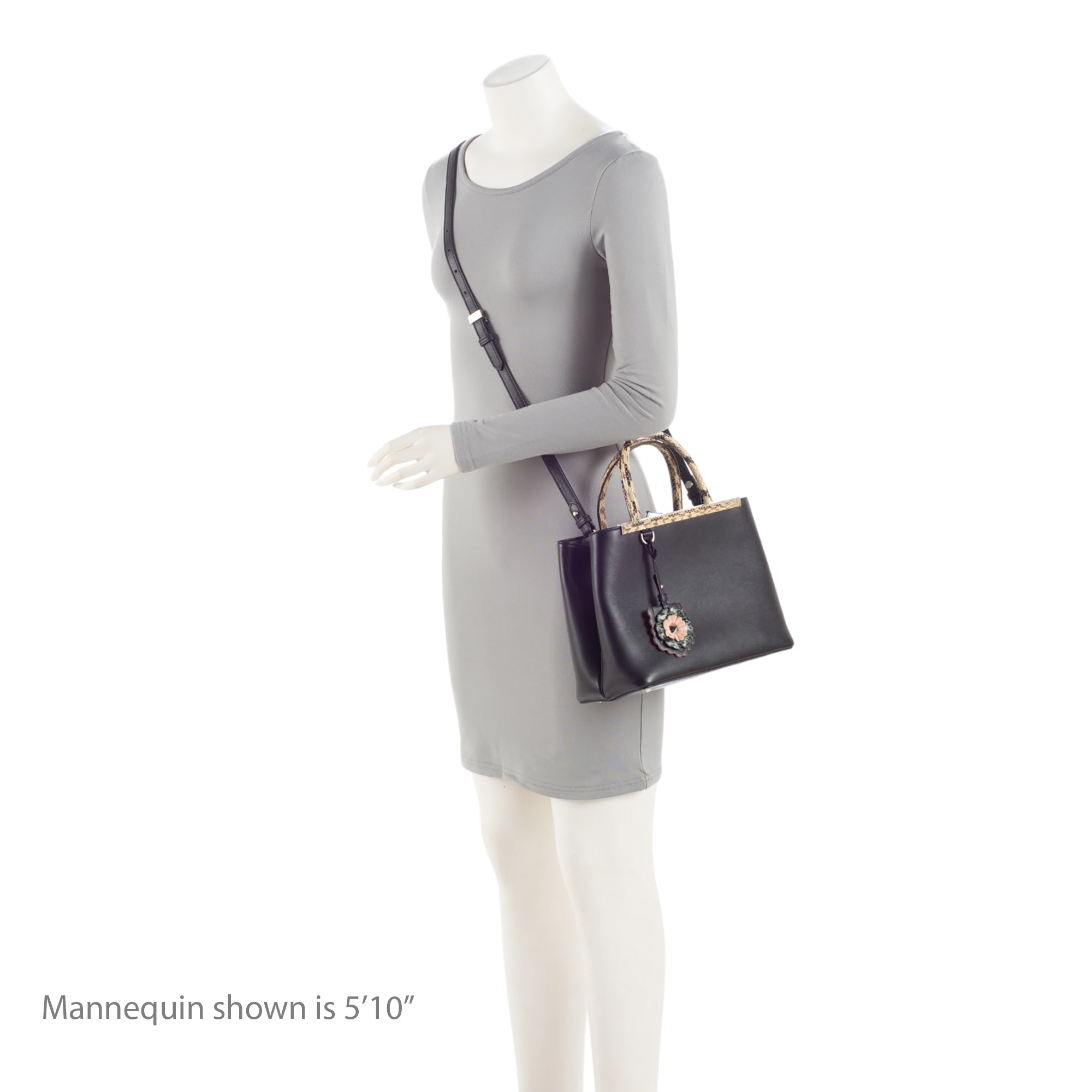 Fendi Leather Python Flowerland Petite 2Jours Tote (SHF-Gcyu5G)