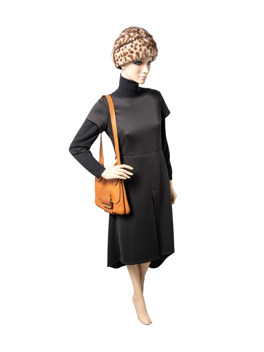 Fendi Leather Salleria Messenger Bag Brown