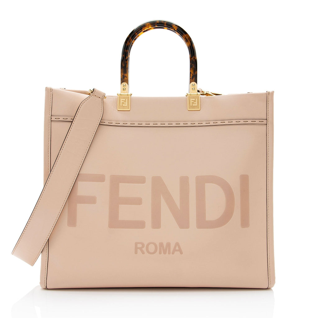 Fendi Leather Sunshine Medium Shopper Tote (SHF-TLlb2r)