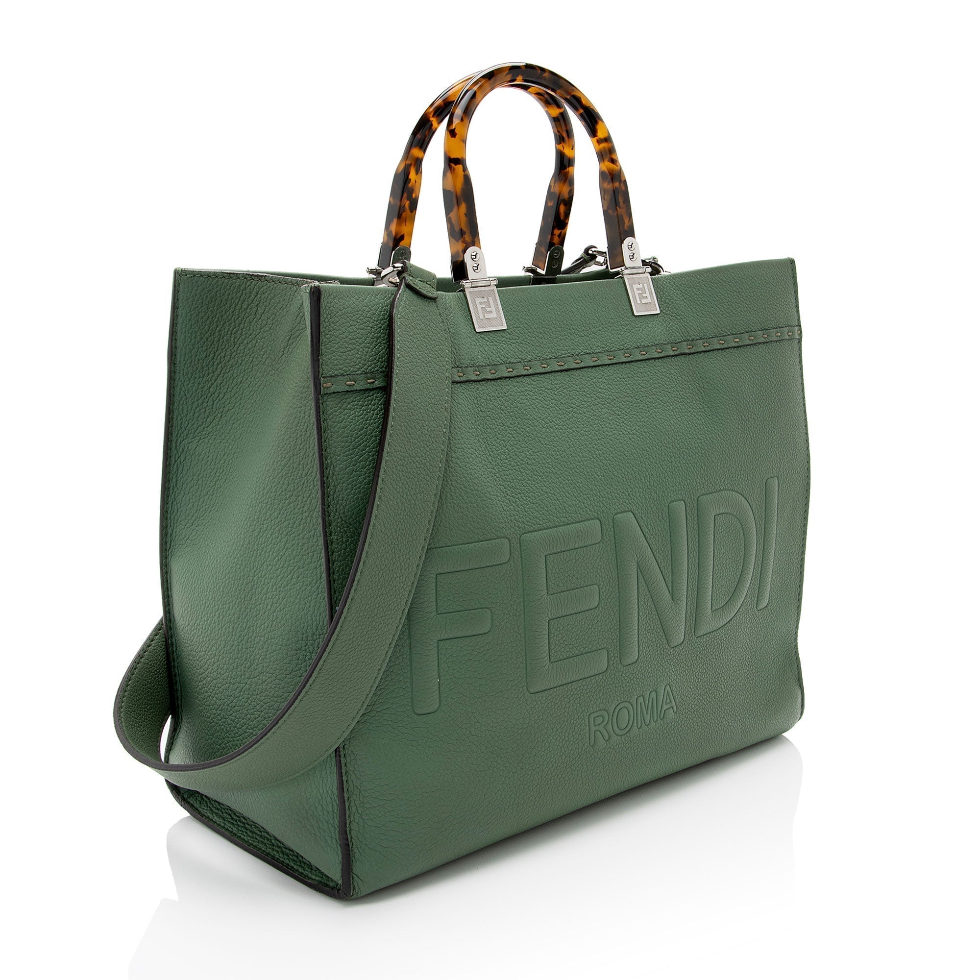 Fendi Leather Sunshine Medium Shopper Tote (SHF-qVztkQ)
