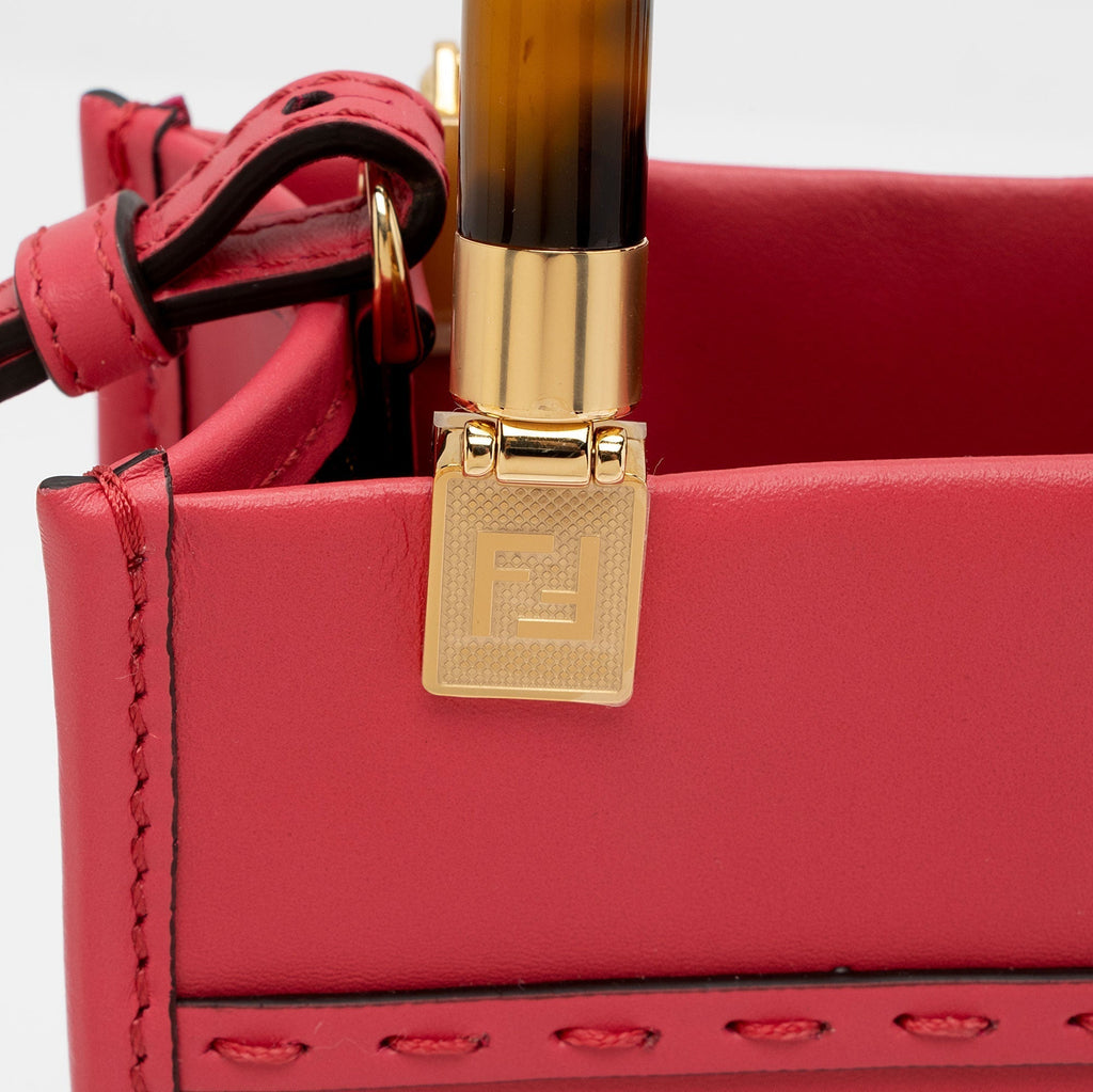 Fendi Leather Sunshine Mini Shopper Tote (SHF-88FrWs)