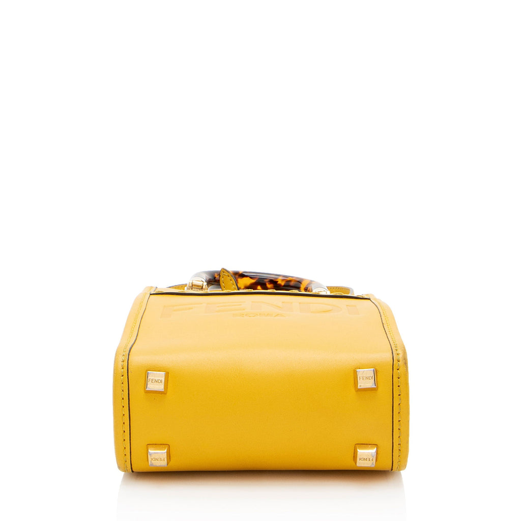 Fendi Leather Sunshine Mini Shopper Tote (SHF-gwczKA)