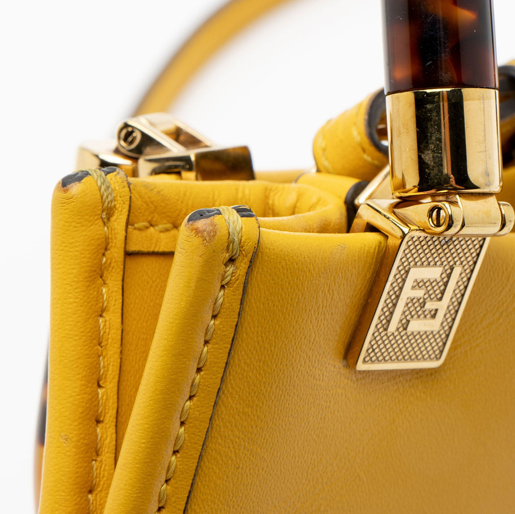 Fendi Leather Sunshine Mini Shopper Tote (SHF-gwczKA)
