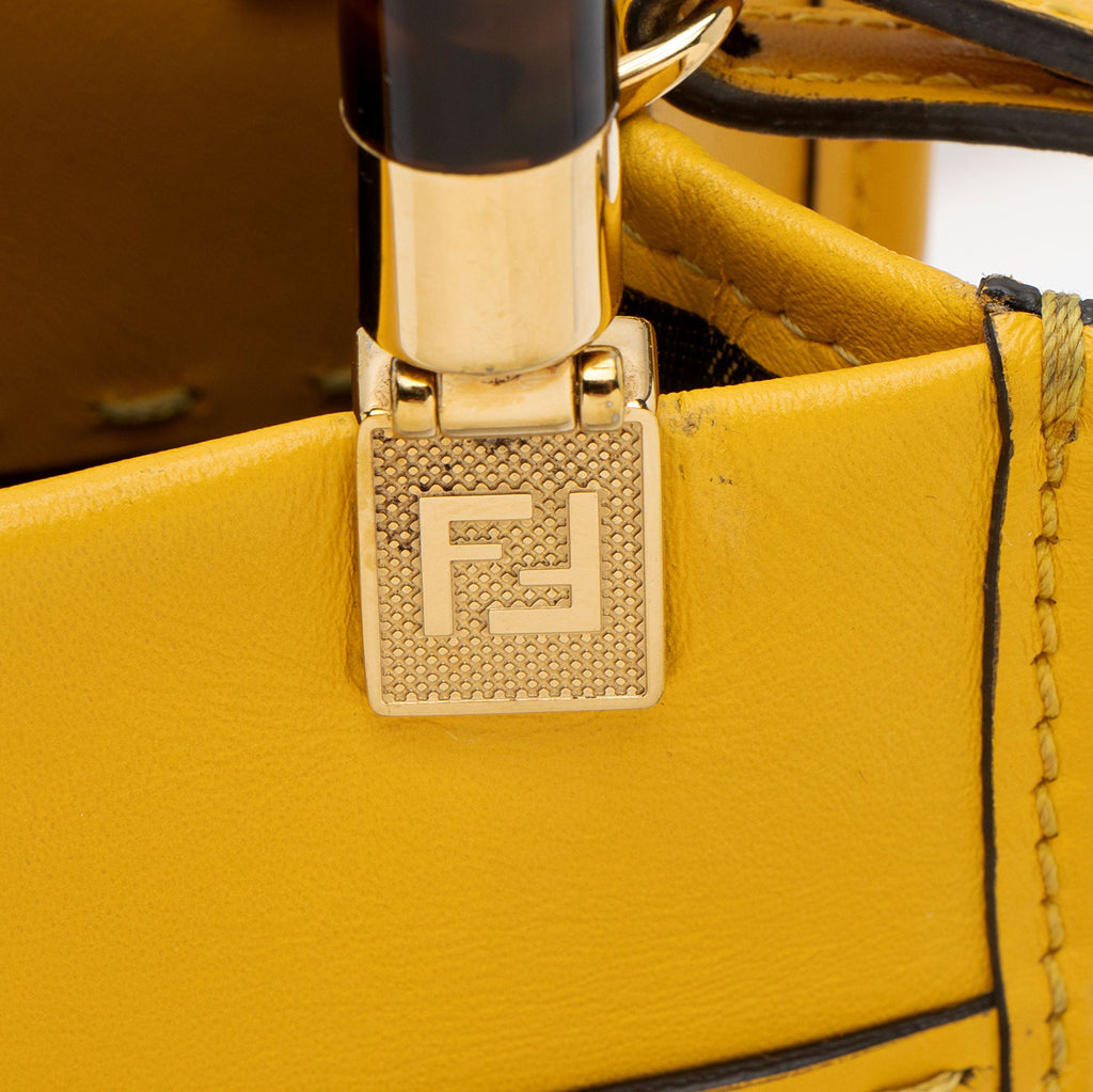 Fendi Leather Sunshine Mini Shopper Tote (SHF-gwczKA)