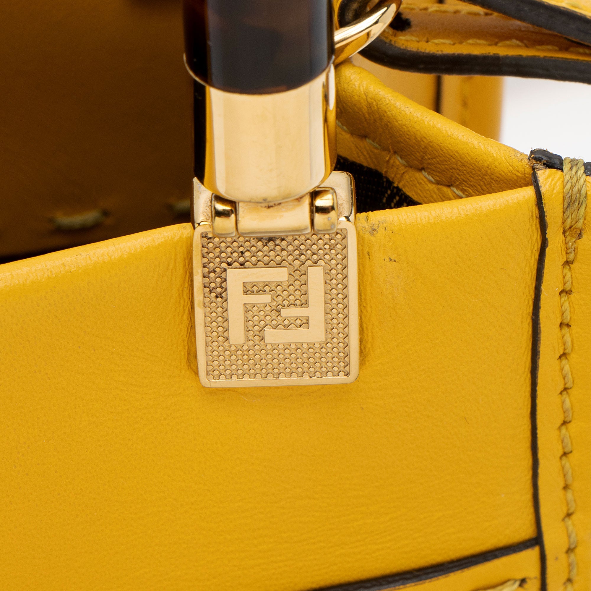 Fendi Leather Sunshine Mini Shopper Tote (SHF-gwczKA)