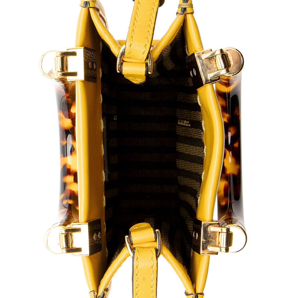 Fendi Leather Sunshine Mini Shopper Tote (SHF-gwczKA)
