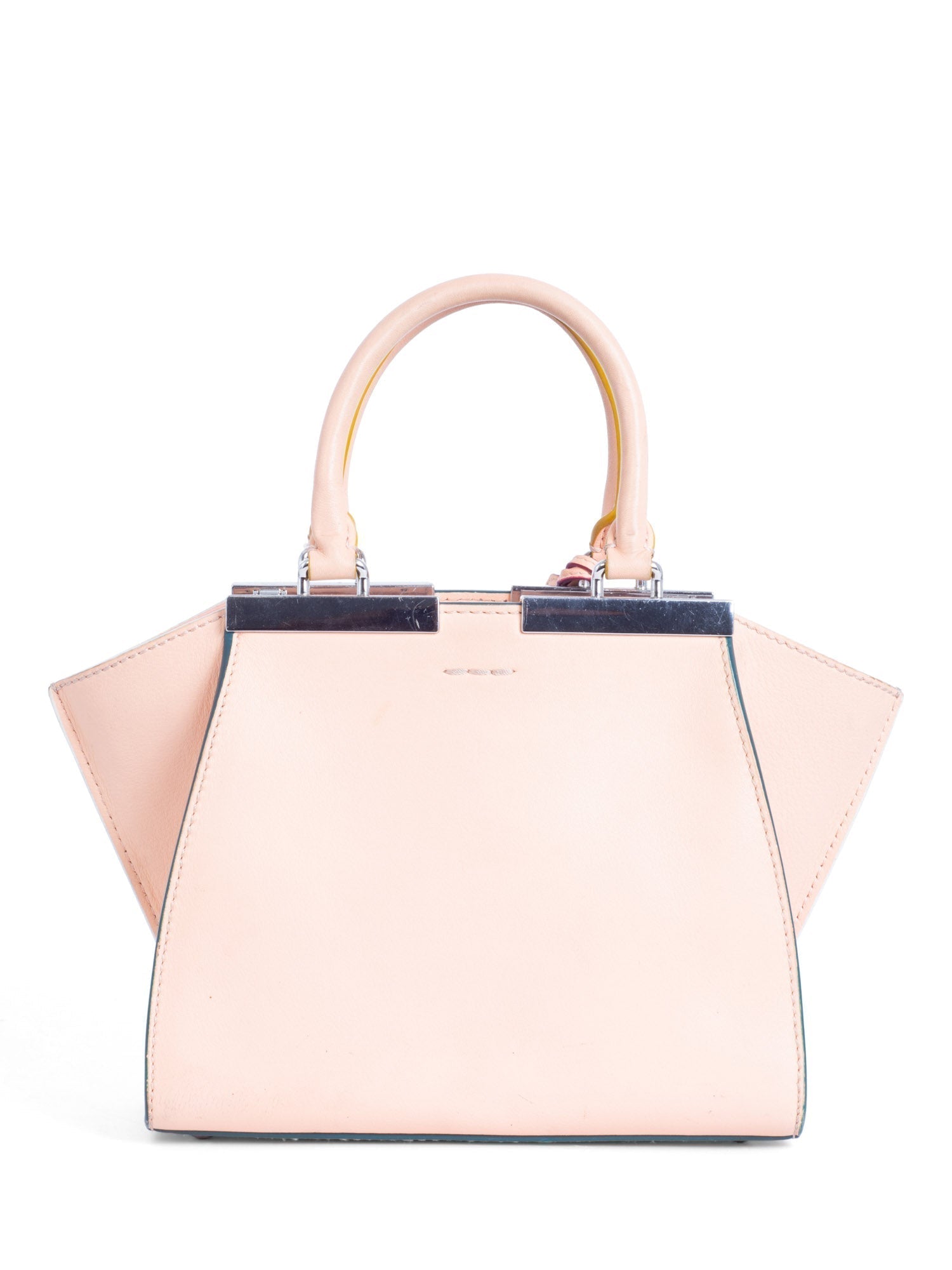 Fendi Leather Top Handle Bag Nude