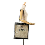 Fendi Leather-Trimmed Mesh Logo Tote (SHG-u56EIb)