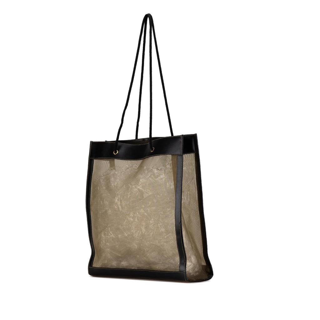Fendi Leather-Trimmed Mesh Logo Tote (SHG-u56EIb)