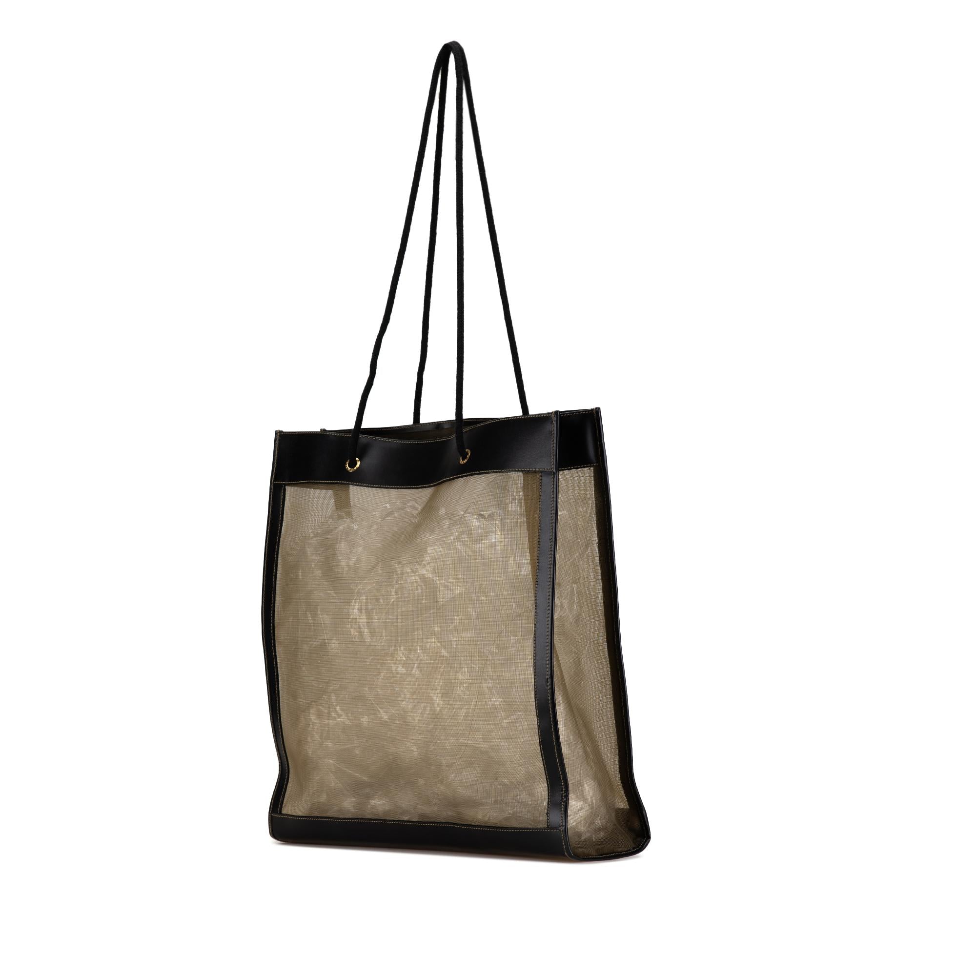 Fendi Leather-Trimmed Mesh Logo Tote (SHG-u56EIb)