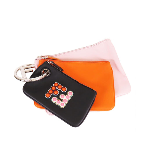 Fendi Leather Triplette Clutch Bag (SHG-sSklWg)