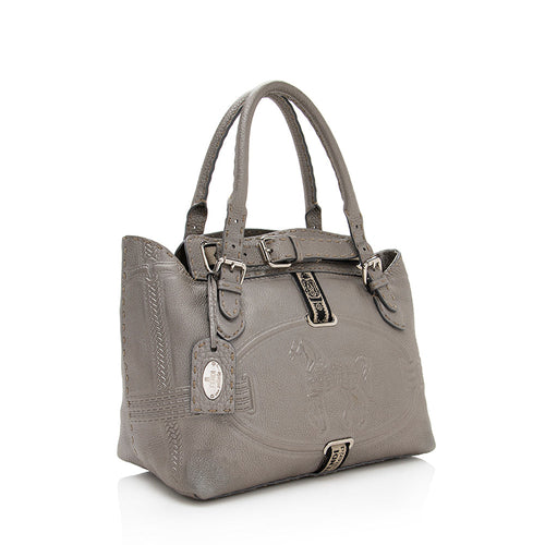 Fendi Leather Villa Selleria Borghese Tote (SHF-18630)