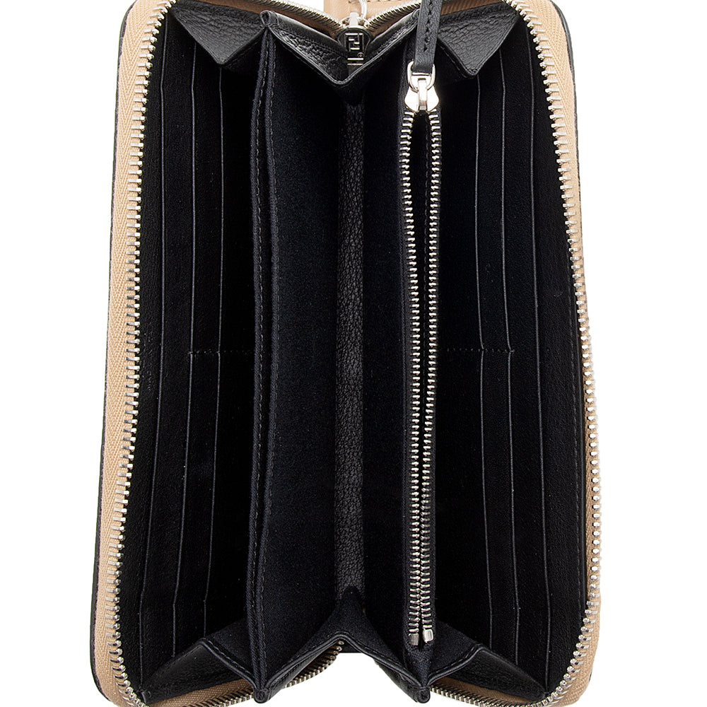 Fendi Leather Zip Around Wallet (SHF-12618)
