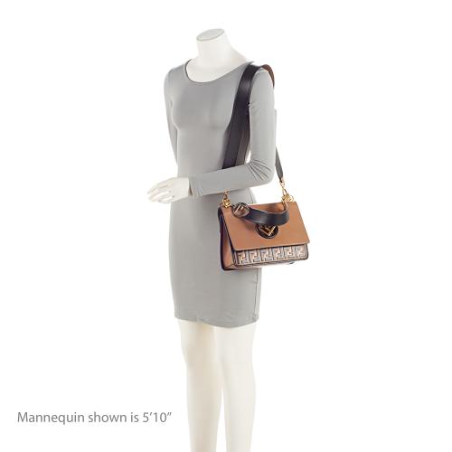 Fendi Leather Zucca Kan I Medium Shoulder Bag (SHF-yPmLhG)