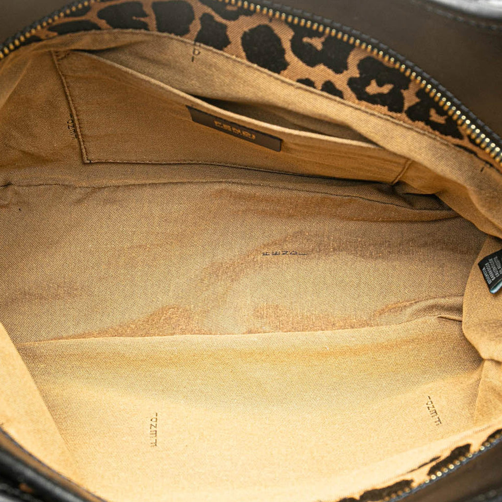 Fendi Leopard Print Canvas Shoulder Bag (SHG-mAVci8)