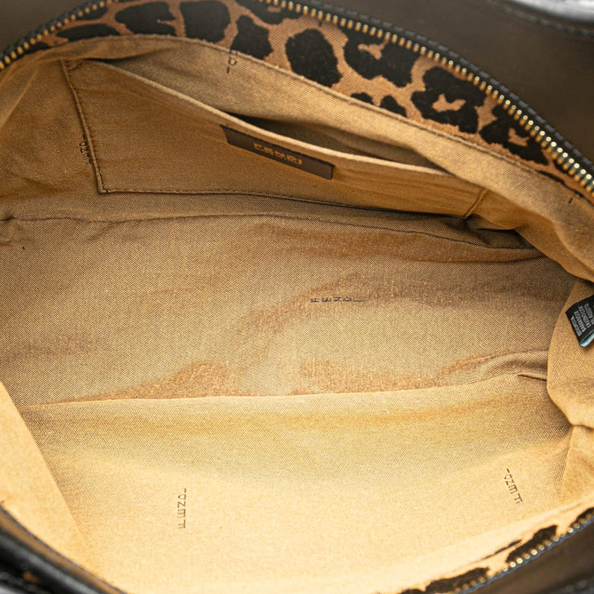 Fendi Leopard Print Canvas Shoulder Bag (SHG-mAVci8)