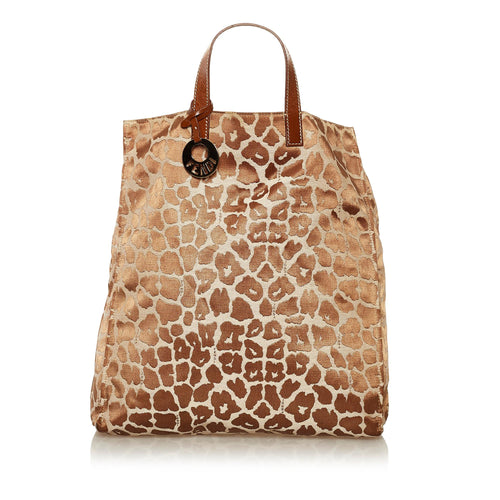 Fendi Leopard Print Canvas Tote Bag (SHG-hb56EH)