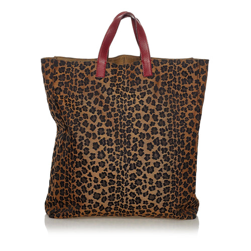Fendi Leopard Print Nylon Tote Bag (SHG-33460)