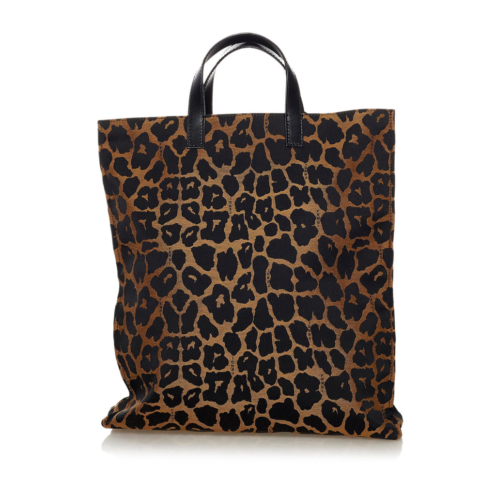 Fendi Leopard Print Nylon Tote Bag (SHG-33837)