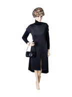 Fendi Logo Beaded Lizard Mini Flap Bag Black