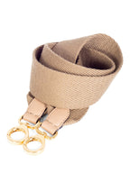 Fendi Logo Canvas Bag Strap Beige Gold