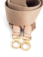 Fendi Logo Canvas Bag Strap Beige Gold