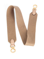 Fendi Logo Canvas Bag Strap Beige Gold