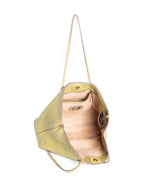 Fendi Logo Pebble Leather Shopper Bag Olive Green