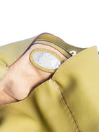 Fendi Logo Pebble Leather Shopper Bag Olive Green