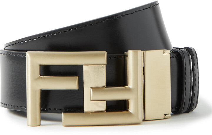 FENDI Logo-Embellished Reversible Leather Belt
