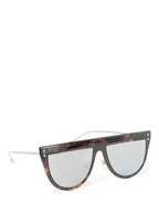 Fendi Logo Tortoise Shell Flat Top Sunglasses Black Brown