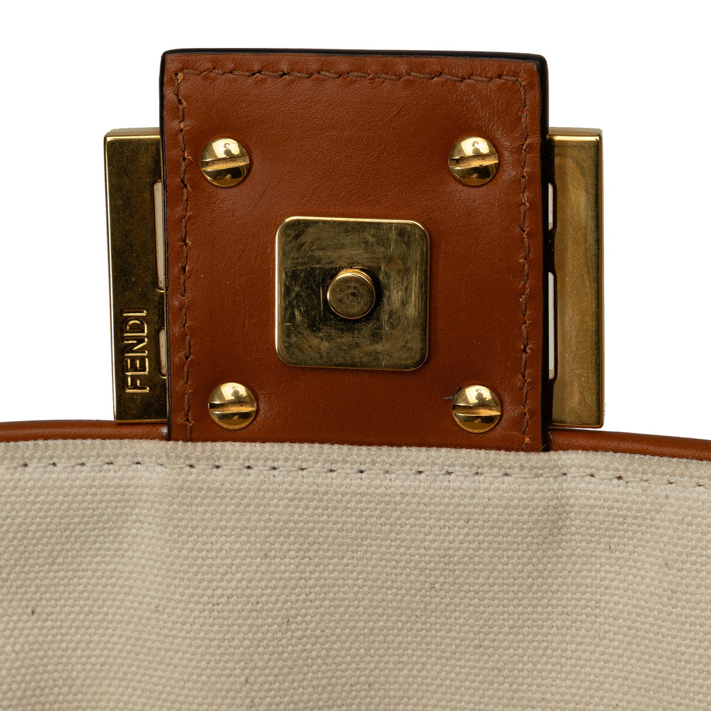 Fendi Medium Embossed Canvas FF Baguette (SHG-K9Z8RL)