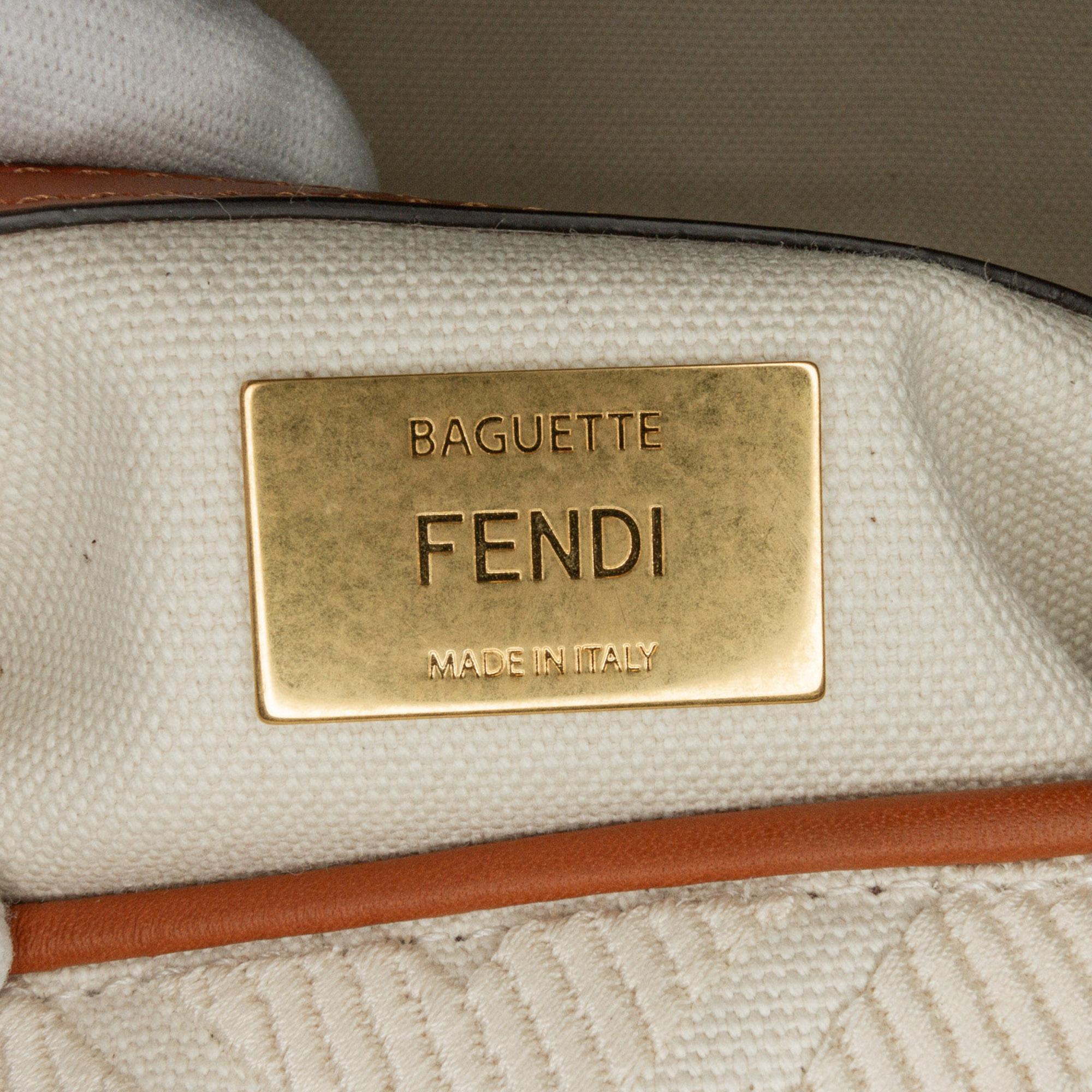 Fendi Medium Embroidered Canvas Baguette (SHG-fN5sXf)