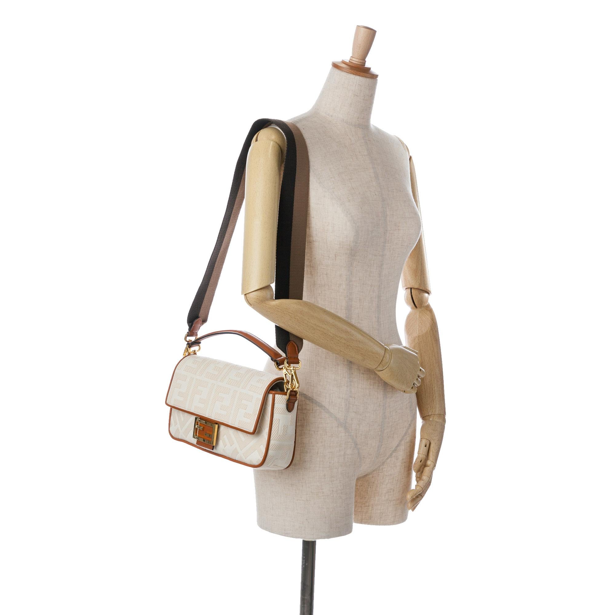 Fendi Medium Embroidered Canvas Baguette (SHG-fN5sXf)