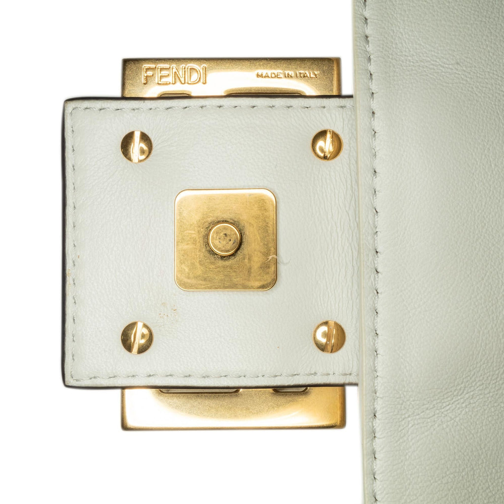 Fendi Medium Leather Embossed FF Baguette Satchel (SHG-agyb4y)