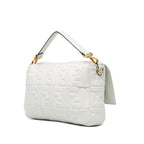Fendi Medium Leather Embossed FF Baguette Satchel (SHG-agyb4y)