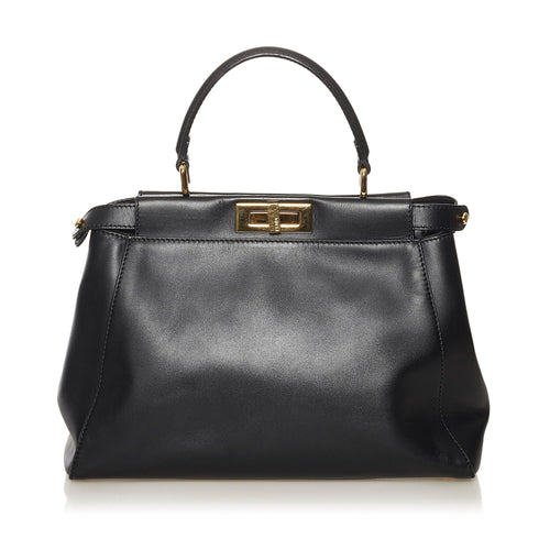 Fendi Medium Peekaboo Leather Satchel (SHG-34345)