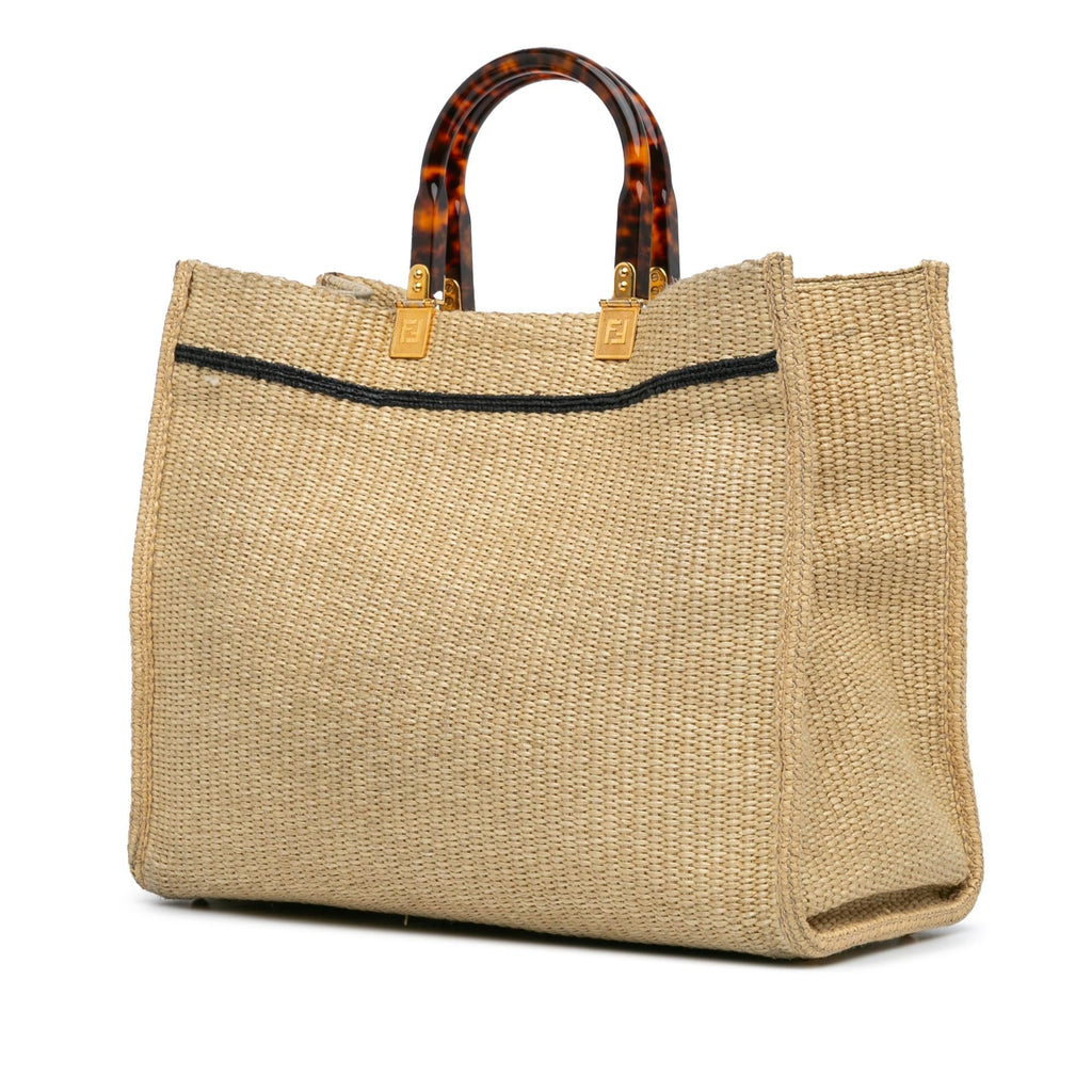 Fendi Medium Sunshine Raffia Tote (SHG-QIwD8F)