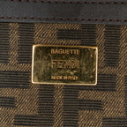 Fendi Medium Zucca Canvas Fluo Trim Baguette Satchel (SHG-1MX5p1)