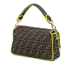 Fendi Medium Zucca Canvas Fluo Trim Baguette Satchel (SHG-1MX5p1)