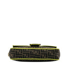 Fendi Medium Zucca Canvas Fluo Trim Baguette Satchel