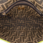 Fendi Medium Zucca Canvas Fluo Trim Baguette Satchel