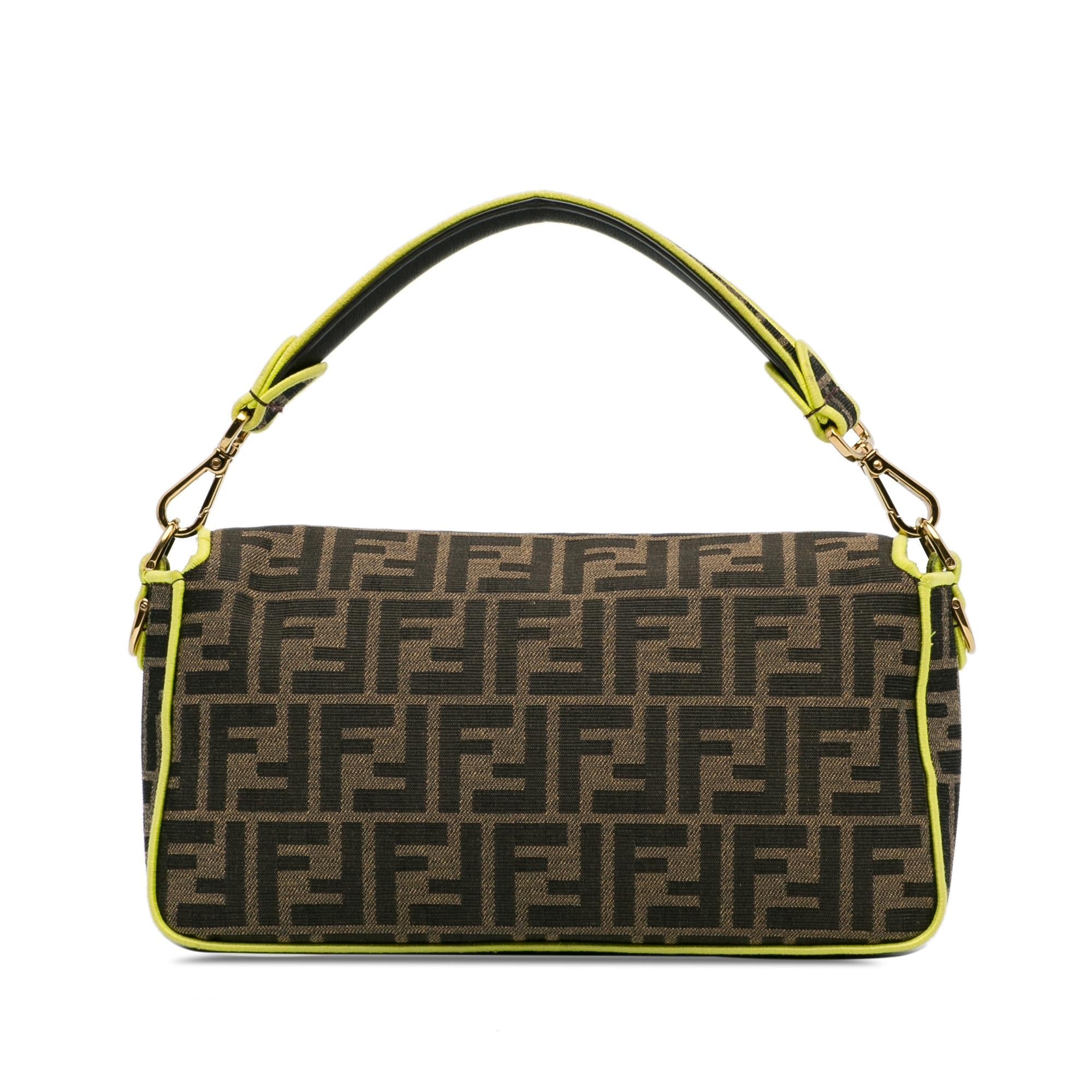 Fendi Medium Zucca Fluo Trim Baguette Satchel (SHG-jS2nD7)