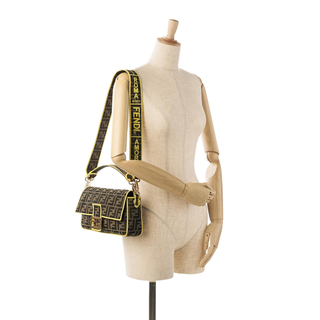 Fendi Medium Zucca Fluo Trim Baguette Satchel (SHG-jS2nD7)