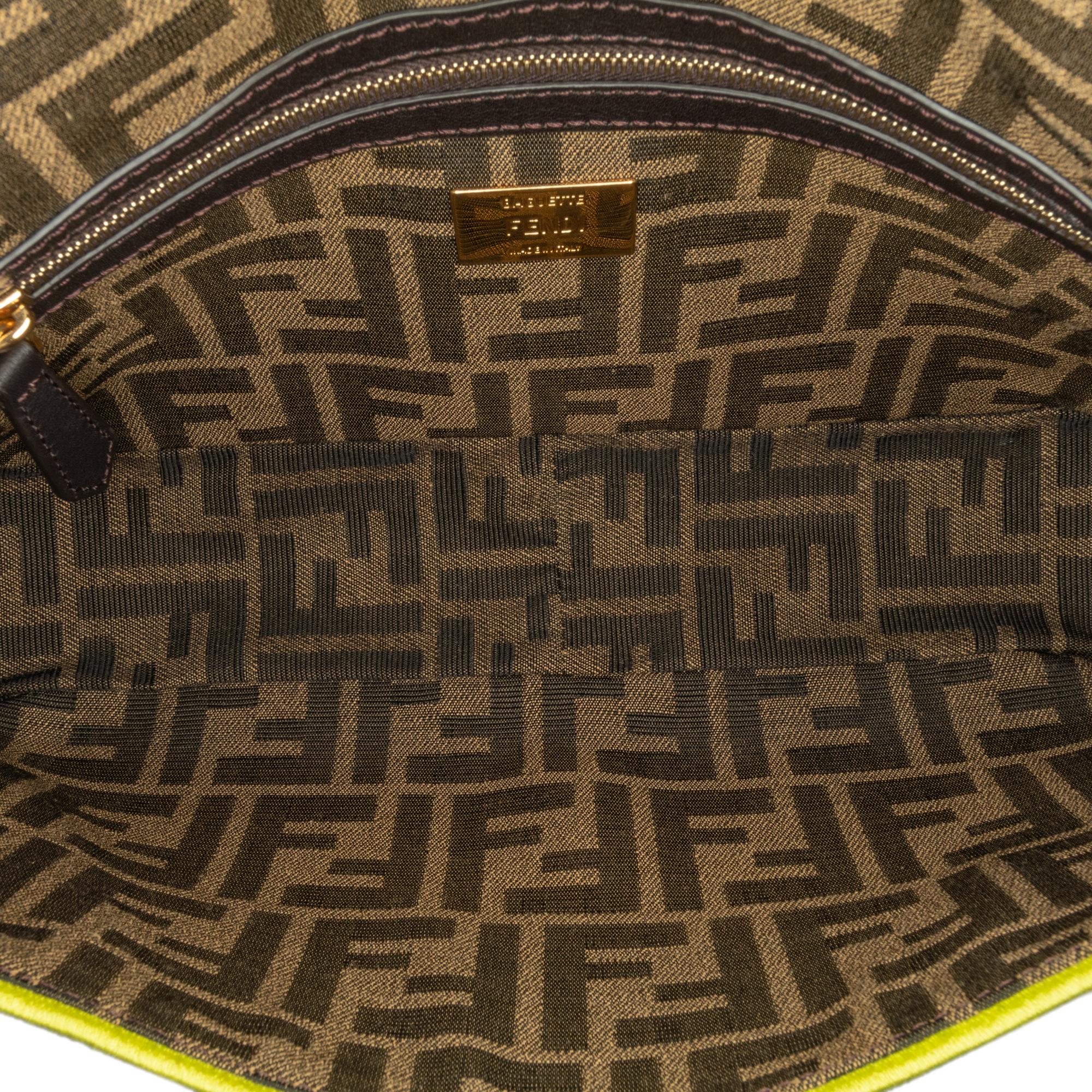 Fendi Medium Zucca Fluo Trim Baguette Satchel (SHG-jS2nD7)