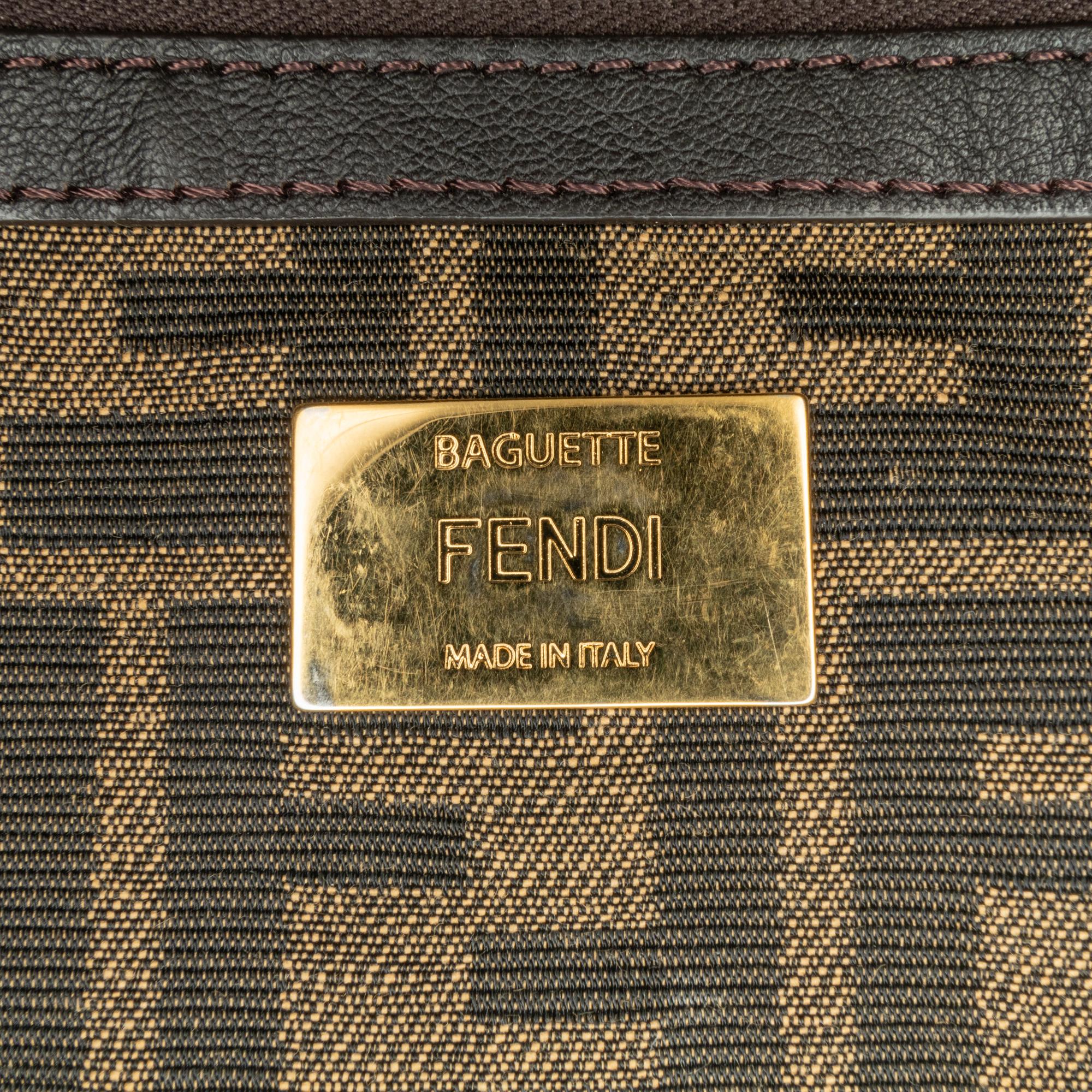 Fendi Medium Zucca Fluo Trim Baguette Satchel (SHG-jS2nD7)
