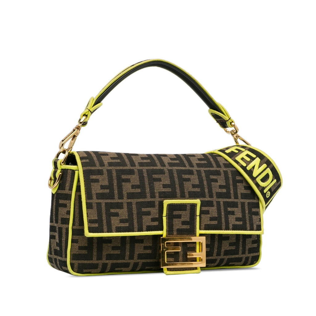 Fendi Medium Zucca Fluo Trim Baguette Satchel (SHG-jS2nD7)