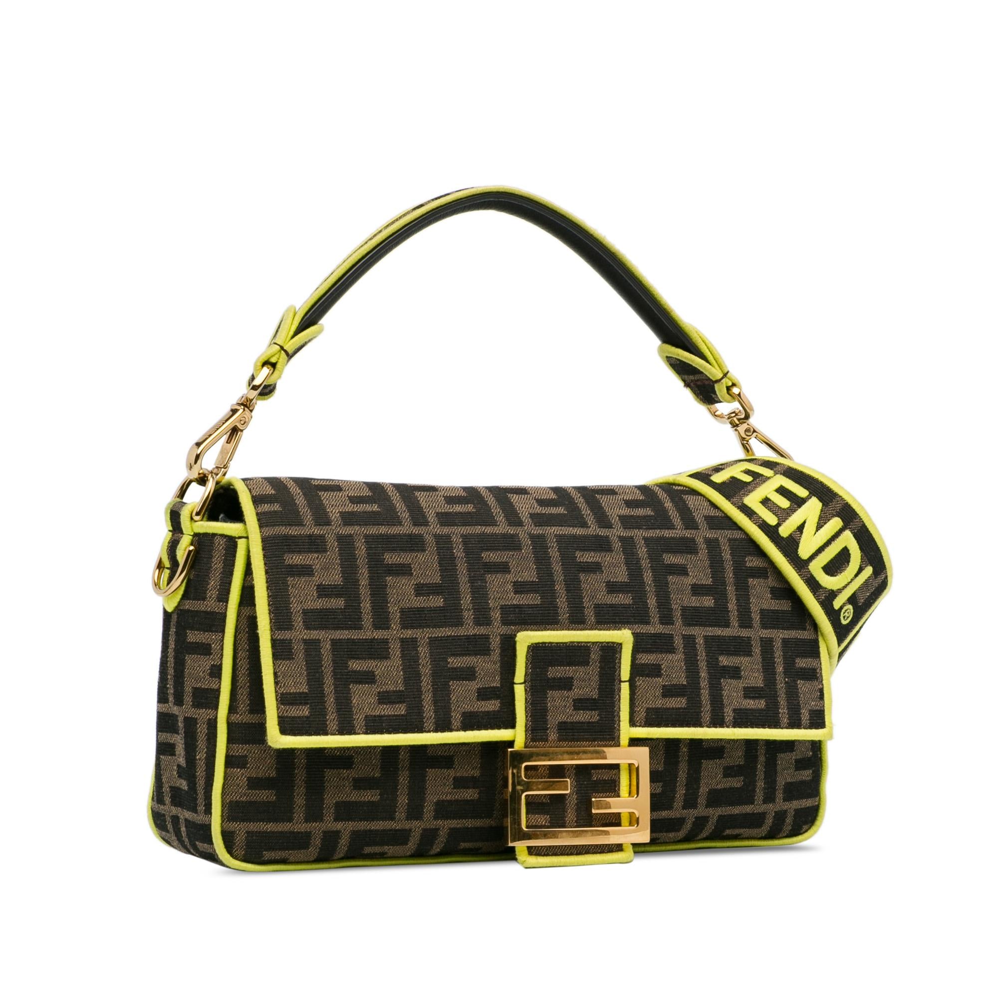 Fendi Medium Zucca Fluo Trim Baguette Satchel (SHG-jS2nD7)