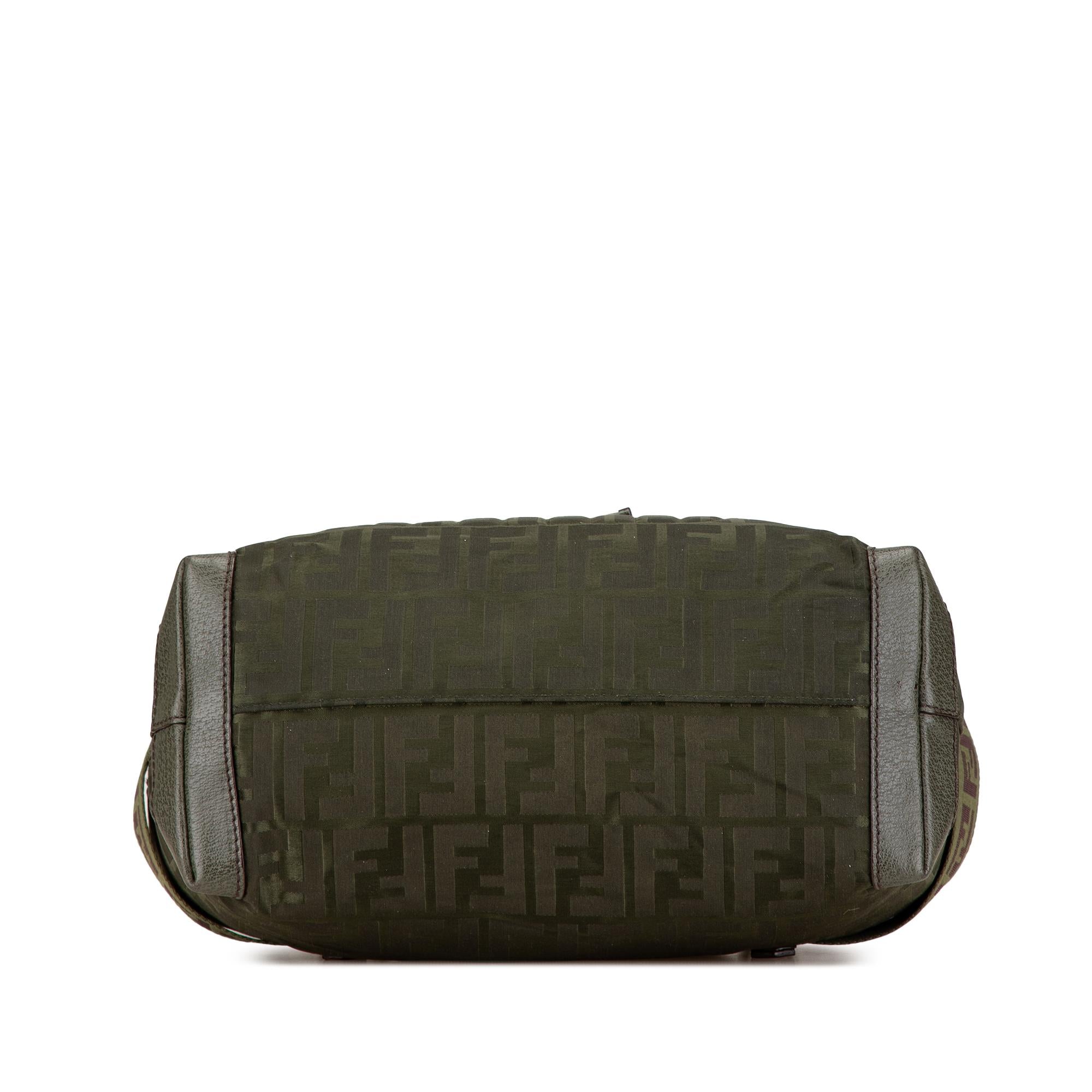 Fendi Medium Zucca Nylon Zip Code Handbag