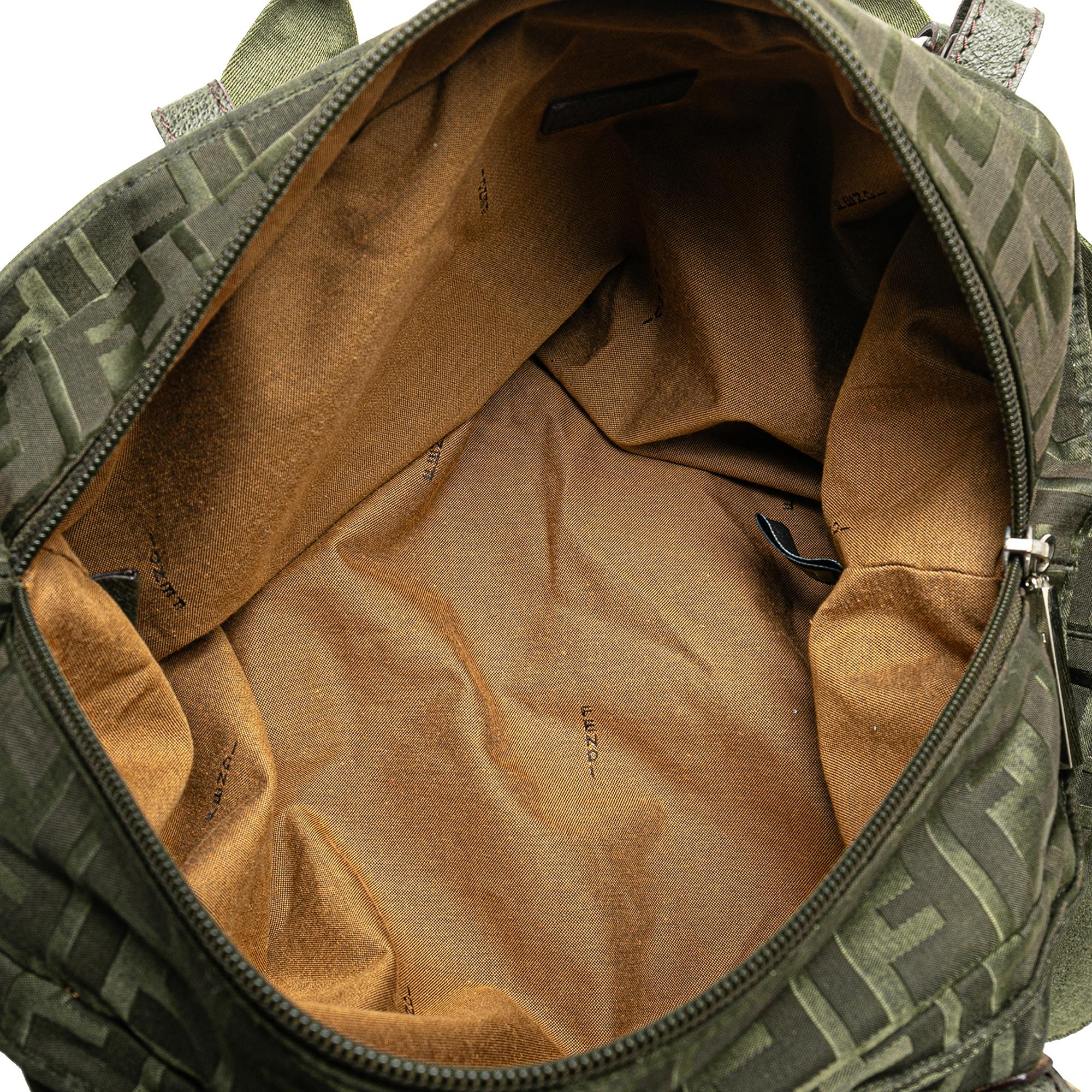 Fendi Medium Zucca Nylon Zip Code Handbag